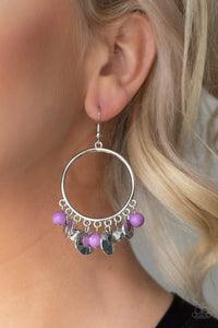 Earrings Fish Hook,Purple,Chroma Chimes Purple ✧ Earrings