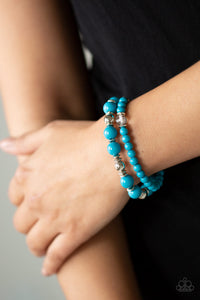 Blue,Bracelet Stretchy,Colorful Collisions Blue  ✧ Bracelet