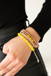 Bracelet Wooden,Cat's Eye,Urban Bracelet,Wooden,Yellow,Down HOMESPUN Yellow ✨ Urban Bracelet