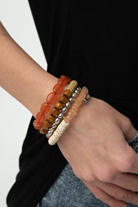 Bracelet Coil,Brown,Multi-Colored,Orange,Silver,Outdoor Retreat Multi ✧ Bracelet