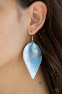 Blue,Earrings Fish Hook,Earrings Leather,Leather,Enchanted Shimmer Blue ✧ Leather Earrings
