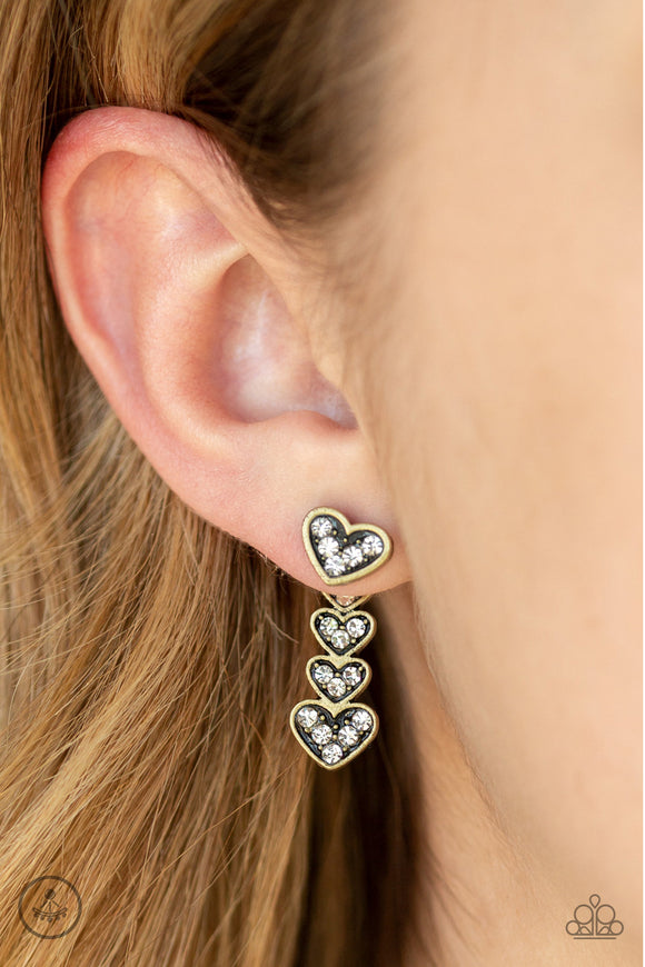 Heartthrob Twinkle Brass ✧ Post Jacket Earrings Post Jacket Earrings