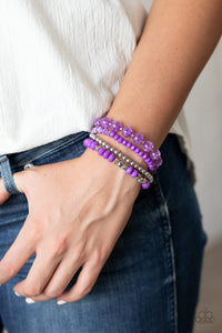 Bracelet Stretchy,Purple,Layered Luster Purple  ✧ Bracelet