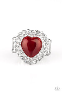 Cat's Eye,Hearts,Mother,Red,Ring Wide Back,Valentine's Day,Lovely Luster Red ✧ Ring