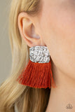Plume Bloom Orange ✧ Fringe Post Earrings Post Earrings
