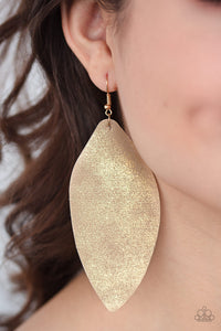 Earrings Fish Hook,Earrings Leather,Gold,Leather,Serenely Smattered Gold ✧ Leather Earrings