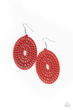 Tropical Retreat Red ✧ Wood Earrings Earrings