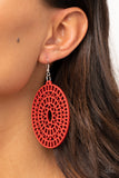 Tropical Retreat Red ✧ Wood Earrings Earrings