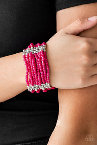 Bracelet Seed Bead,Bracelet Stretchy,Pink,Outback Odyssey Pink ✧ Bracelet