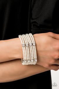 Bracelet Stretchy,White,Get In Line White  ✧ Bracelet