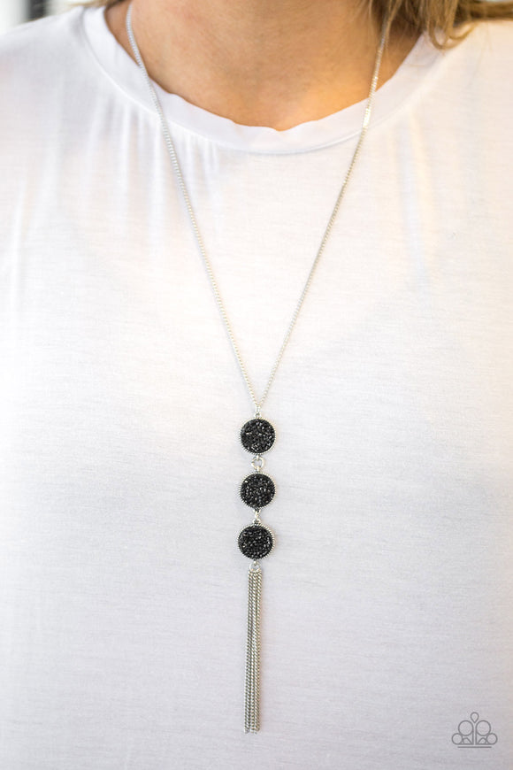 Triple Shimmer Black ✨ Necklace Long
