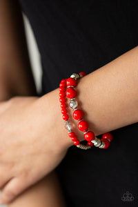 Bracelet Stretchy,Red,Colorful Collisions Red  ✧ Bracelet