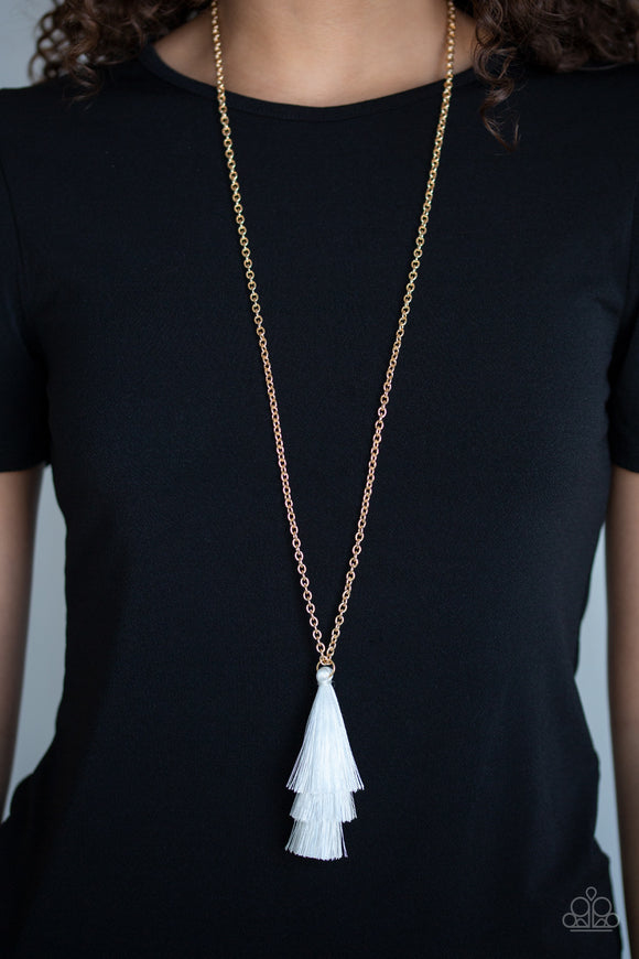 Triple The Tassel White ✨ Necklace Long