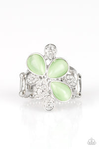 Green,Ring Wide Back,Diamond Daisies Green ✧ Ring