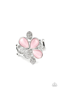 Light Pink,Pink,Ring Wide Back,Diamond Daisies Pink ✧ Ring