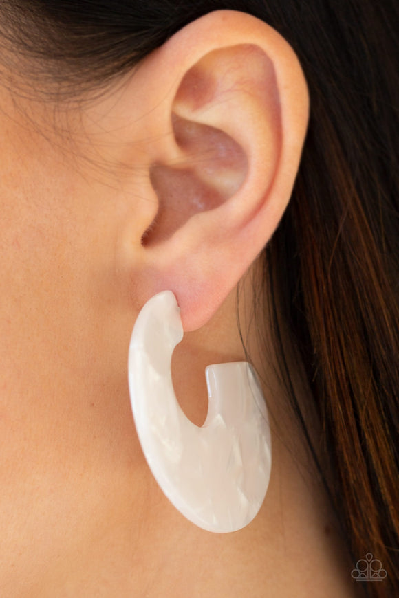 Tropically Torrid White ✧ Acrylic Hoop Earrings Hoop Earrings
