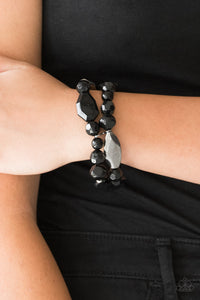 Black,Bracelet Stretchy,Rockin Rock Candy Black ✧ Bracelet