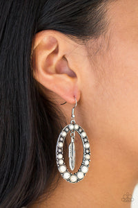 Earrings Fish Hook,White,Put Up A FLIGHT White ✧ Earrings