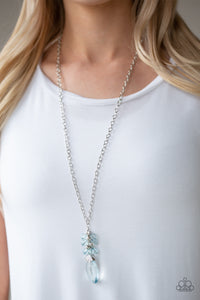 Blue,Necklace Long,Crystal Cascade Blue ✨ Necklace