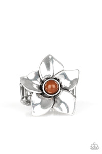 Brown,Ring Wide Back,Ask For Flowers Brown ✧ Ring