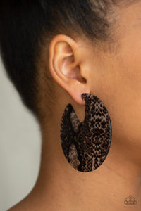 Animal Print,Black,Earrings Acrylic,Earrings Post,Hit Or HISS Black ✧ Acrylic Post Earrings