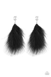 The SHOWGIRL Must Go On! Black ✧ Feather Post Earrings Post Earrings