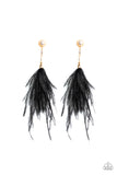 Vegas Vixen Black ✧ Feather Post Earrings Post Earrings