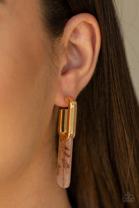 Brown,Earrings Acrylic,Earrings Hoop,Gold,HAUTE Off The Press Multi ✧ Acrylic Hoop Earrings