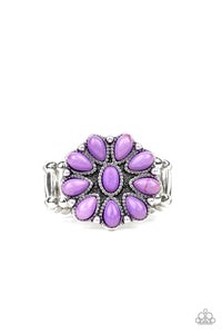 Purple,Ring Wide Back,Stone Gardenia Purple ✧ Ring
