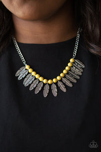 Necklace Short,Yellow,Desert Plumes Yellow ✨ Necklace