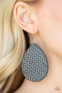 Earrings Fish Hook,Earrings Leather,Leather,Silver,Teardrop Trend Silver ✧ Leather Earrings