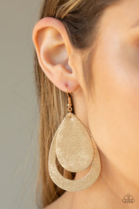 Earrings Fish Hook,Earrings Leather,Gold,Leather,Fiery Firework Gold ✧ Leather Earrings