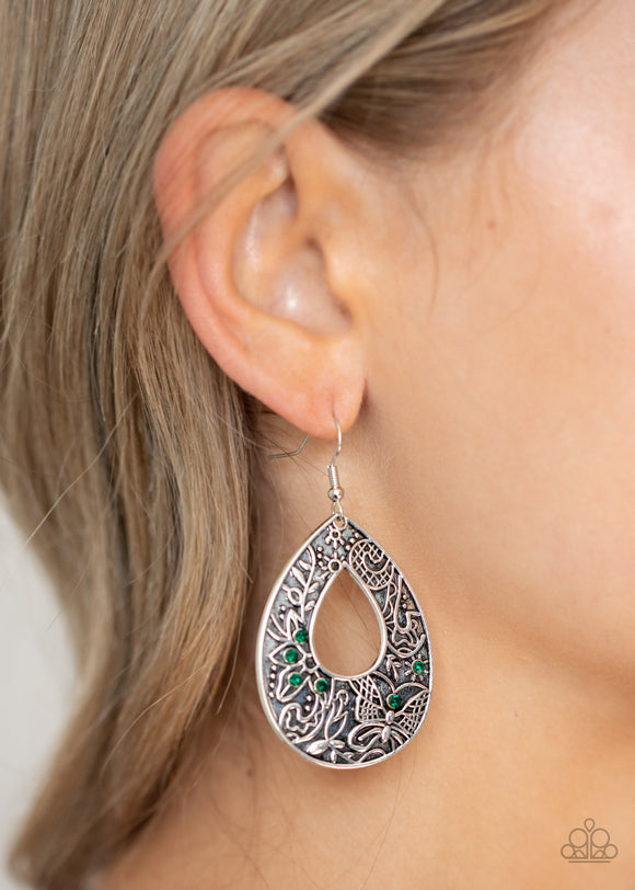 Botanical Butterfly Green ✧ Earrings Earrings