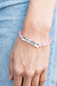 Bracelet Stretchy,Cat's Eye,Inspirational,Light Pink,Pink,So She Did Pink ✧ Bracelet