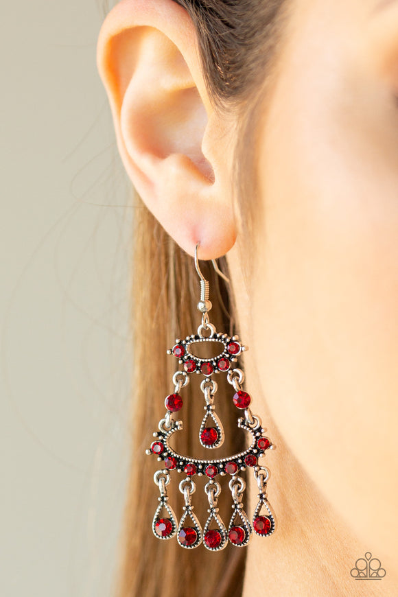 Chandelier Shimmer Red ✧ Earrings Earrings