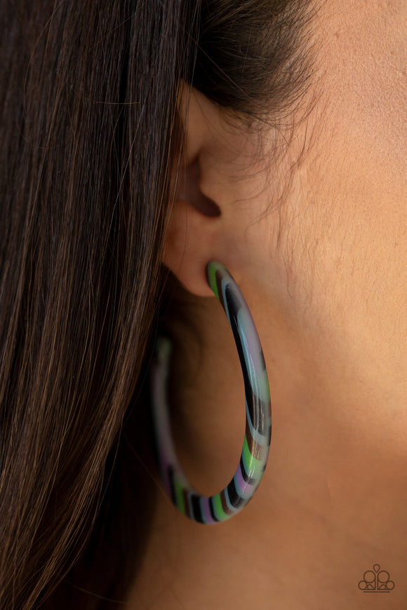 HAUTE-Blooded Green ✧ Acrylic Hoop Earrings Hoop Earrings