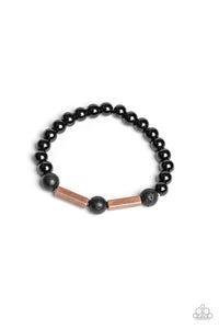 Bracelet Stretchy,Copper,Lava Stone,Metro Meditation Copper ✧ Lava Rock Bracelet