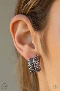 Earrings Clip-On,Silver,Texture Twist Silver ✧ Clip-On Earrings