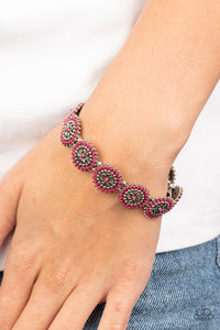 Bracelet Stretchy,Pink,Bohemian Flowerbed Pink  ✧ Bracelet