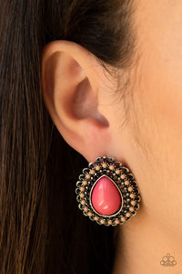 Earrings Post,Pink,Beaded Blast Pink ✧ Post Earrings