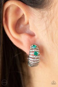 Earrings Clip-On,Green,Bank Tank Green ✧ Clip-On Earrings
