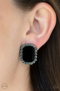 Black,Earrings Clip-On,Glitter Enthusiast Black ✧ Clip-On Earrings