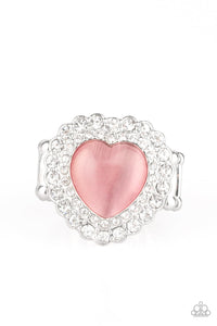 Cat's Eye,Hearts,Light Pink,Pink,Ring Wide Back,Valentine's Day,Lovely Luster Pink ✧ Ring