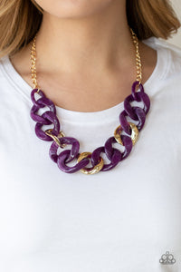 Gold,Necklace Acrylic,Necklace Short,Purple,I Have A HAUTE Date Purple ✨ Necklace