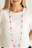 Glassy Glamorous Pink ✨ Necklace Long