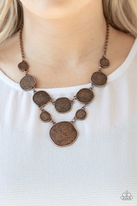 Copper,Necklace Short,Metallic Patchwork Copper ✨ Necklace