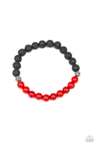 Bracelet Stretchy,Lava Stone,Red,Fortune Red ✧ Lava Rock Bracelet