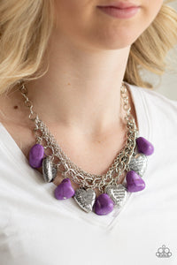 Faith,Hearts,Necklace Short,Purple,Valentine's Day,Change Of Heart Purple ✧ Necklace