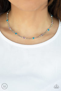 Blue,Light Pink,Multi-Colored,Necklace Choker,Necklace Short,Pink,Stunningly Stunning Blue ✧ Choker Necklace