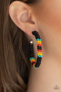 Black,Earrings Hoop,Earrings Seed Bead,Fan Favorite,Favorite,Bodaciously Beaded Black ✧ Seed Bead Hoop Earrings